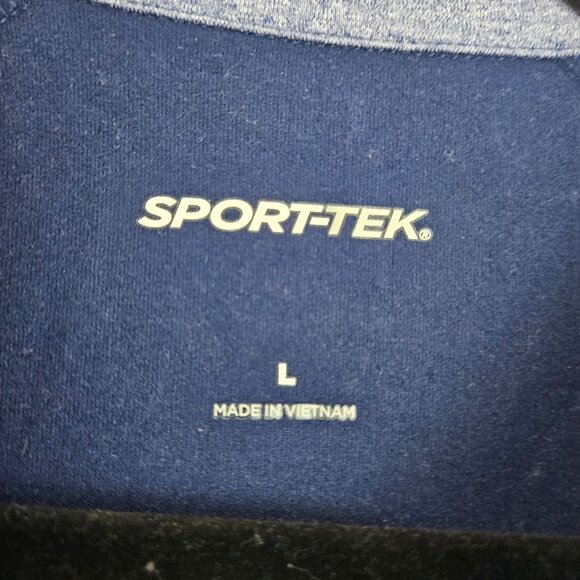 Sport-Tek Long Sleeve 1/4 Zip Pullover Mens Size L Navy Blue Shirt - Picture 4 of 12